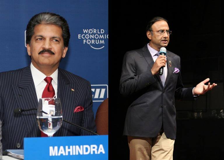 Anand Mahindra and Charu Sharma