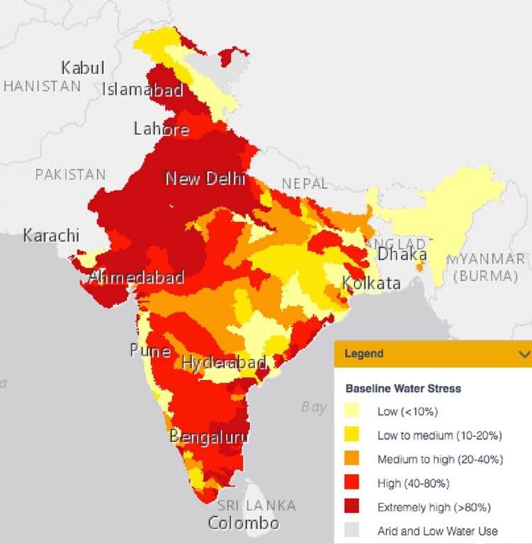 54 Percent of India Faces High to Extremely High Water Stress