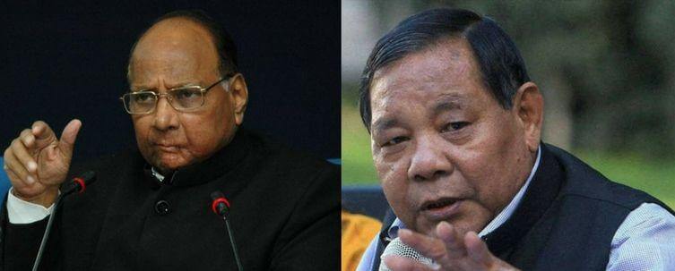 Sharad Pawar(L), P. A. Sangma (R) and Tariq Anwar: founders of the Nationalist Congress Party.