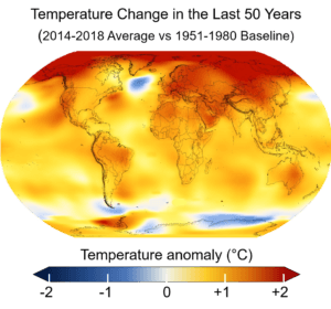 change in global temperature